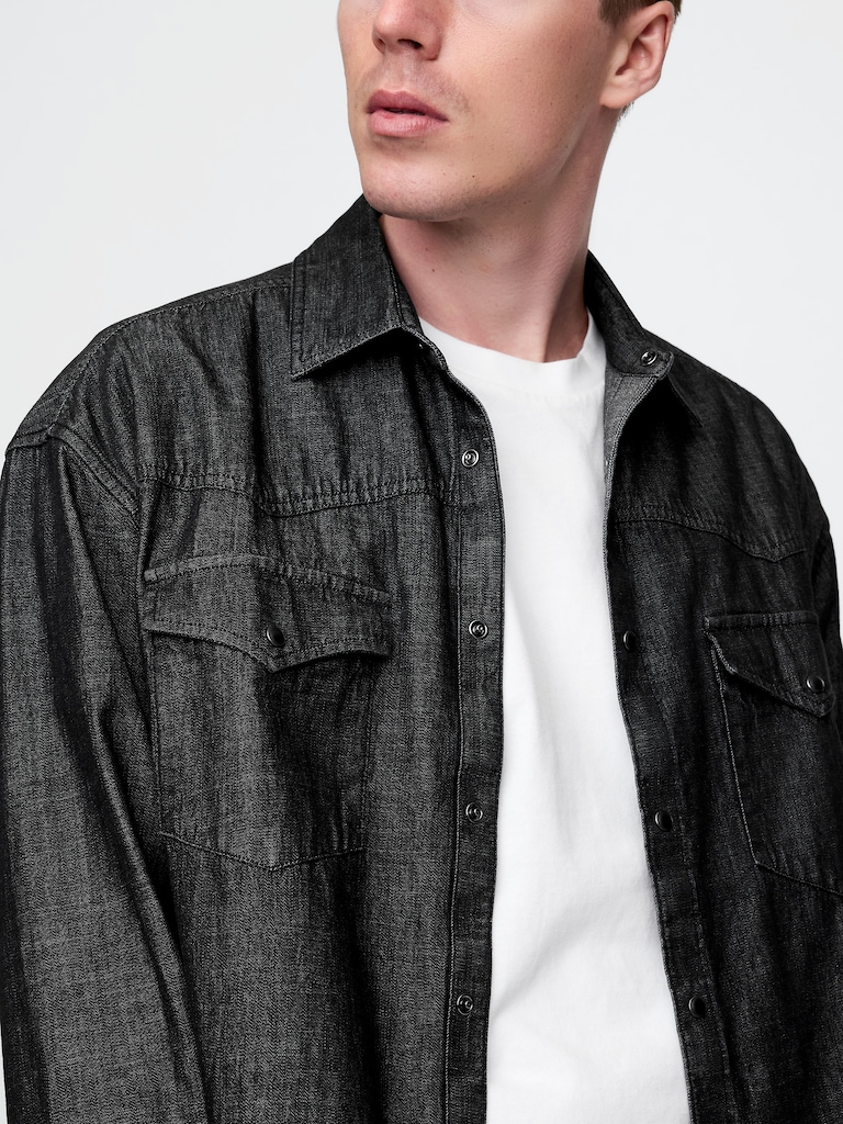 Denim Western Big Shirt