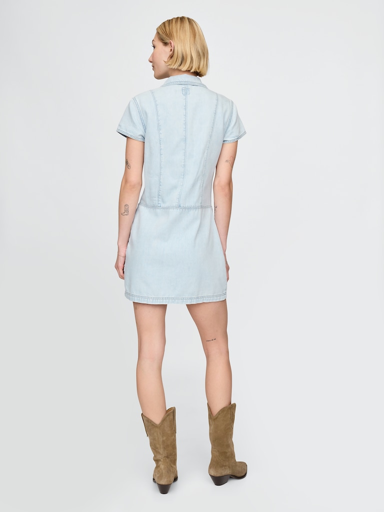 UltraSoft Denim Mini Shift Dress