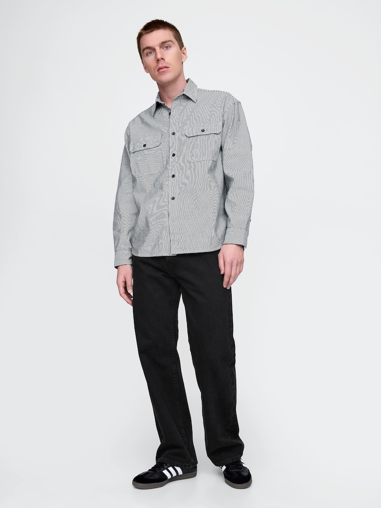 Denim Stripe Big Shirt
