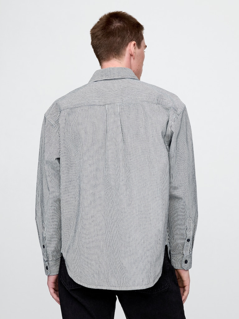 Denim Stripe Big Shirt