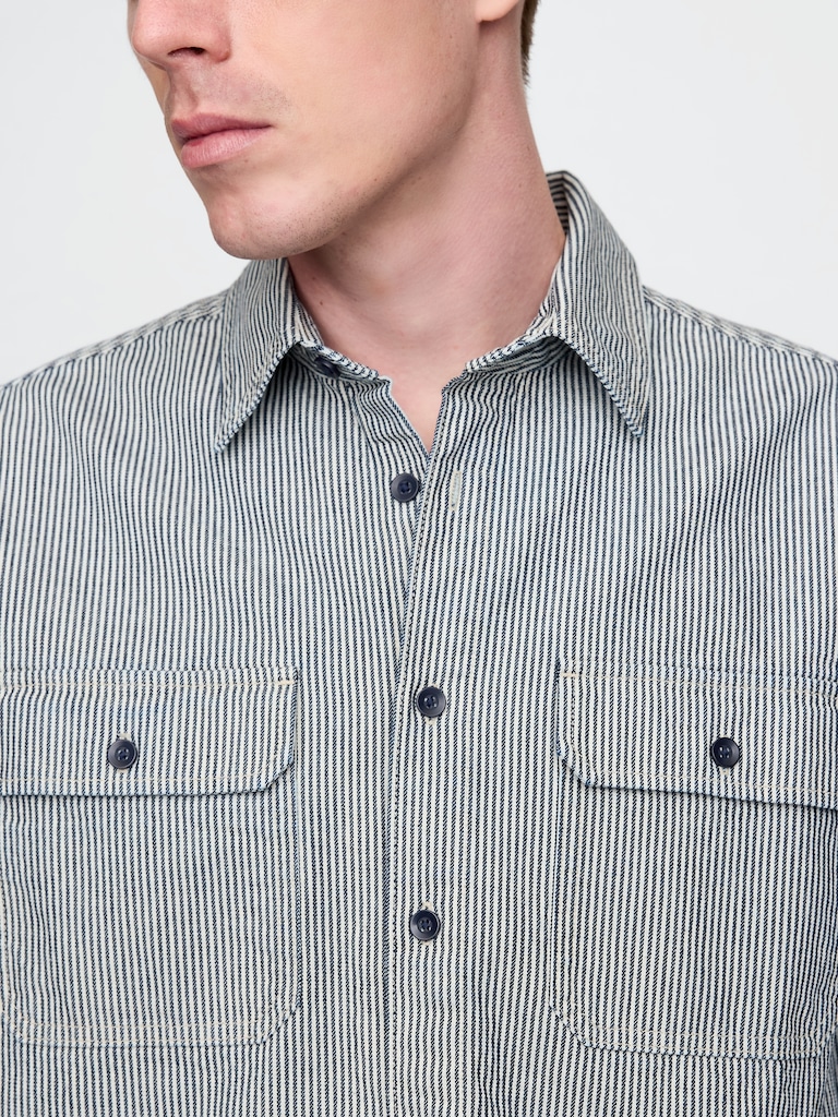 Denim Stripe Big Shirt