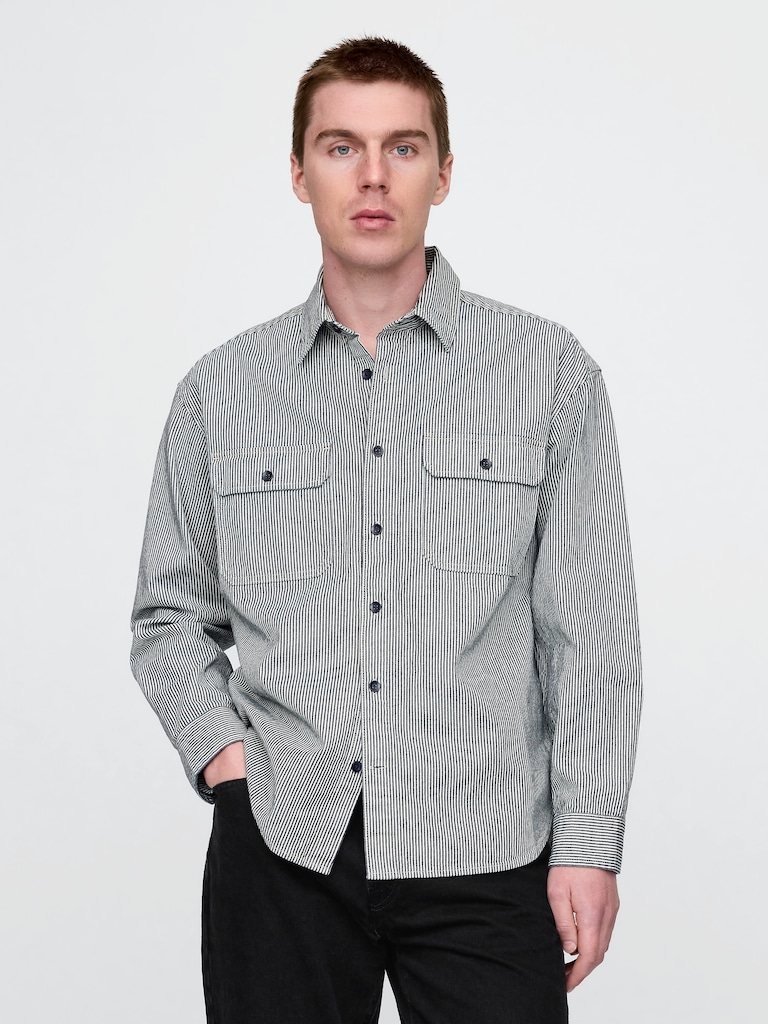 Denim Stripe Big Shirt