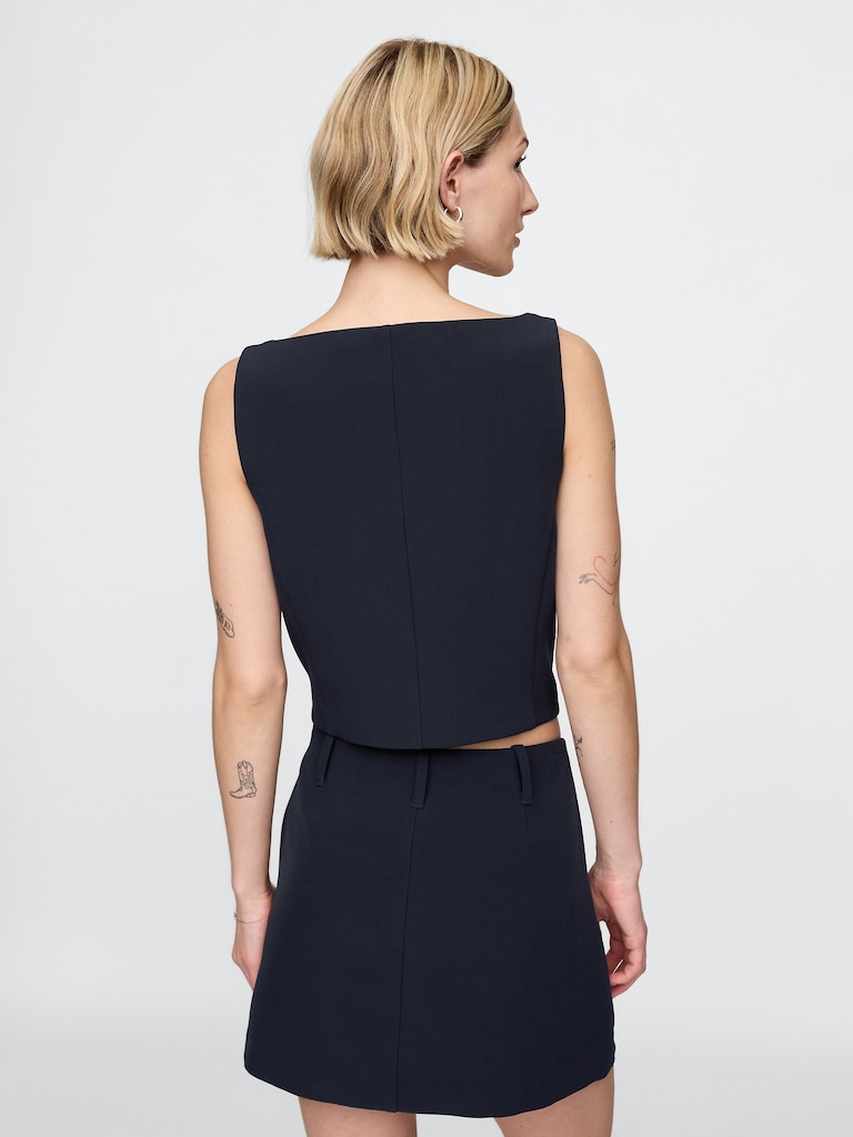 BiStretch Boatneck Crop Vest