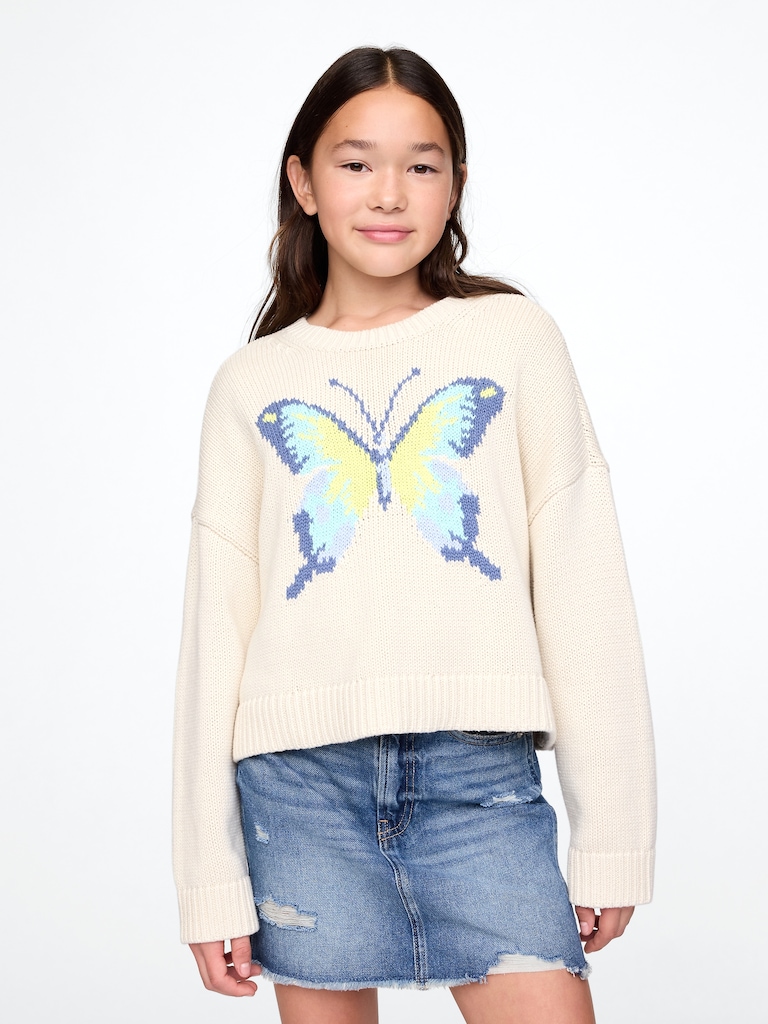 Kids Boxy Butterfly Sweater
