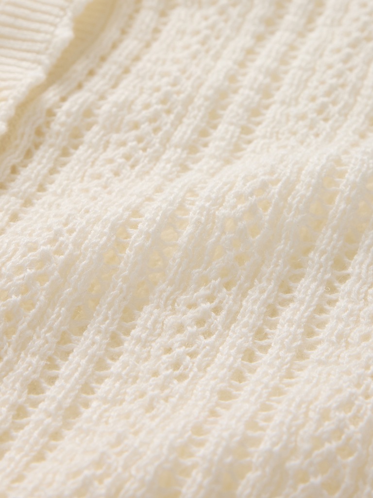 Linen-Blend Pointelle Cardigan