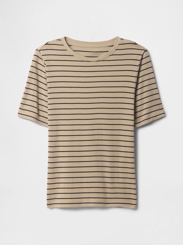 Modern Ribbed Crewneck T-Shirt