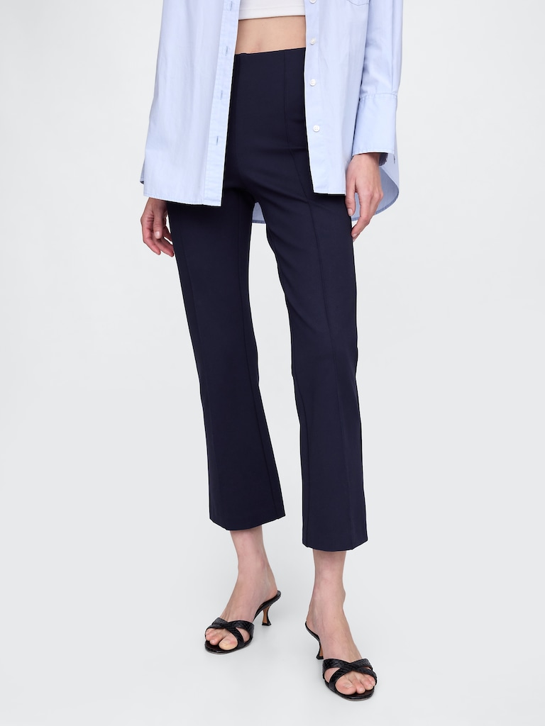High Rise Double Knit Crop Kick Pants