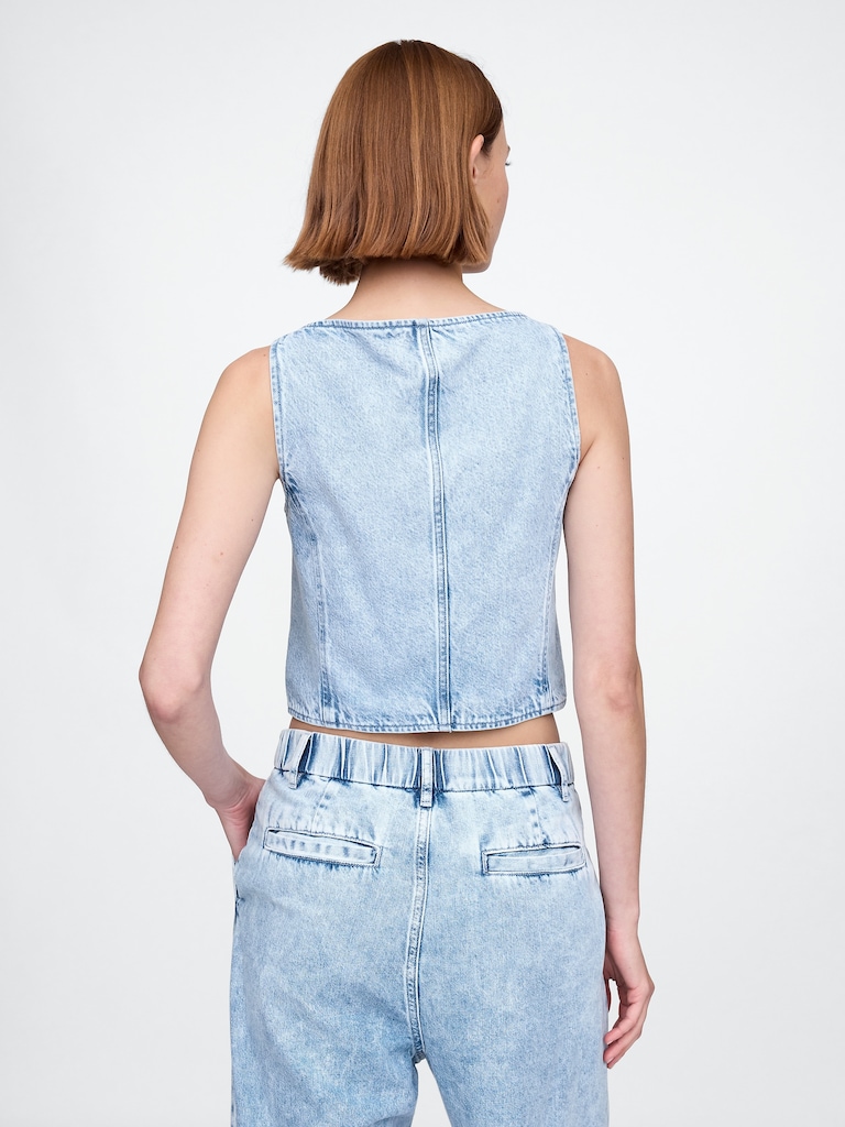 UltraSoft Denim Crop Vest