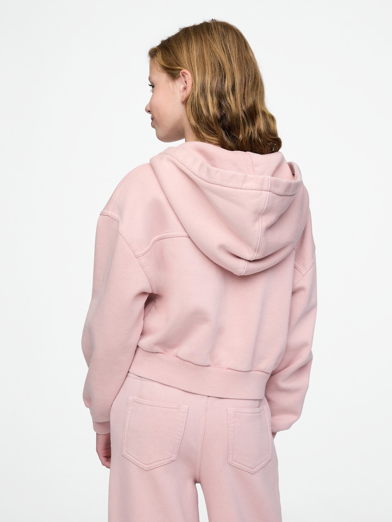 Kids VintageSoft Crop Zip Hoodie