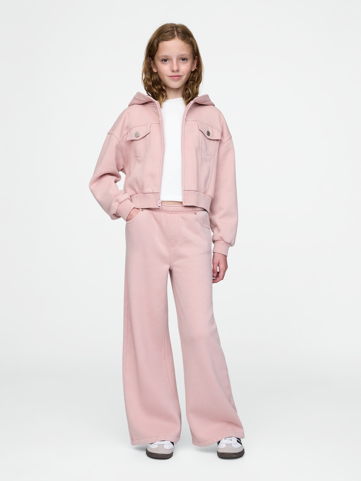 Kids VintageSoft Crop Zip Hoodie