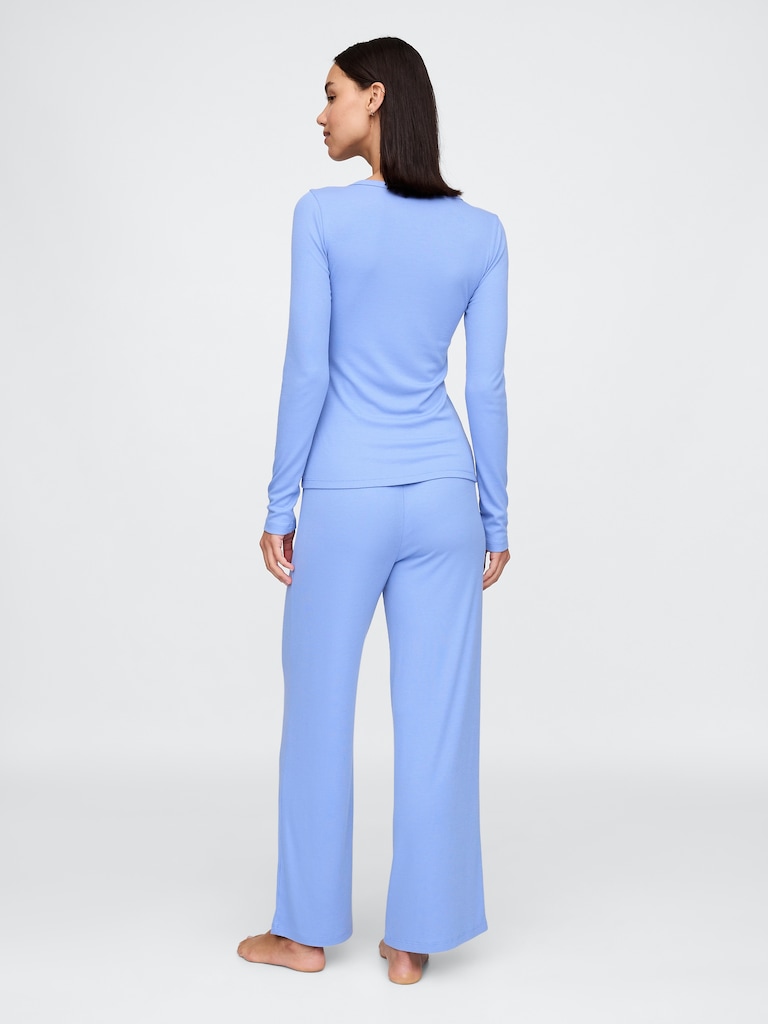 Mini Rib Wide-Leg PJ Pants