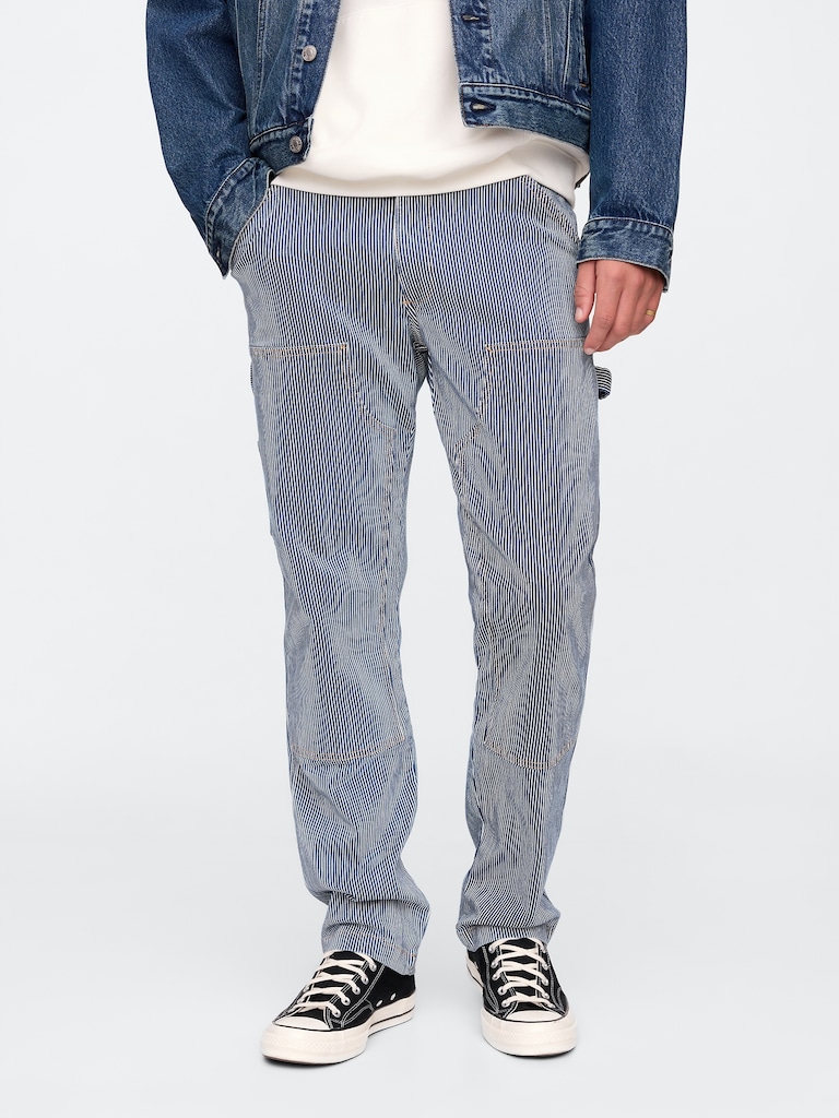 Stripe Straight Carpenter Jeans