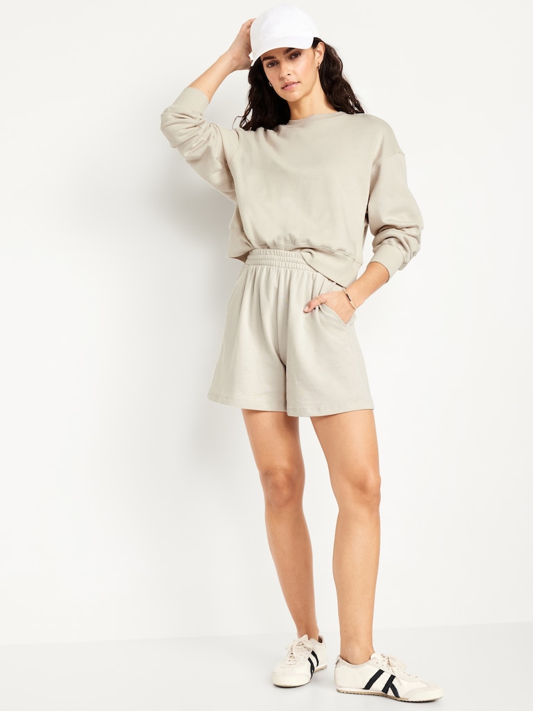 Extra High-Waisted SoComfy Sweat Shorts -- 5-inch inseam