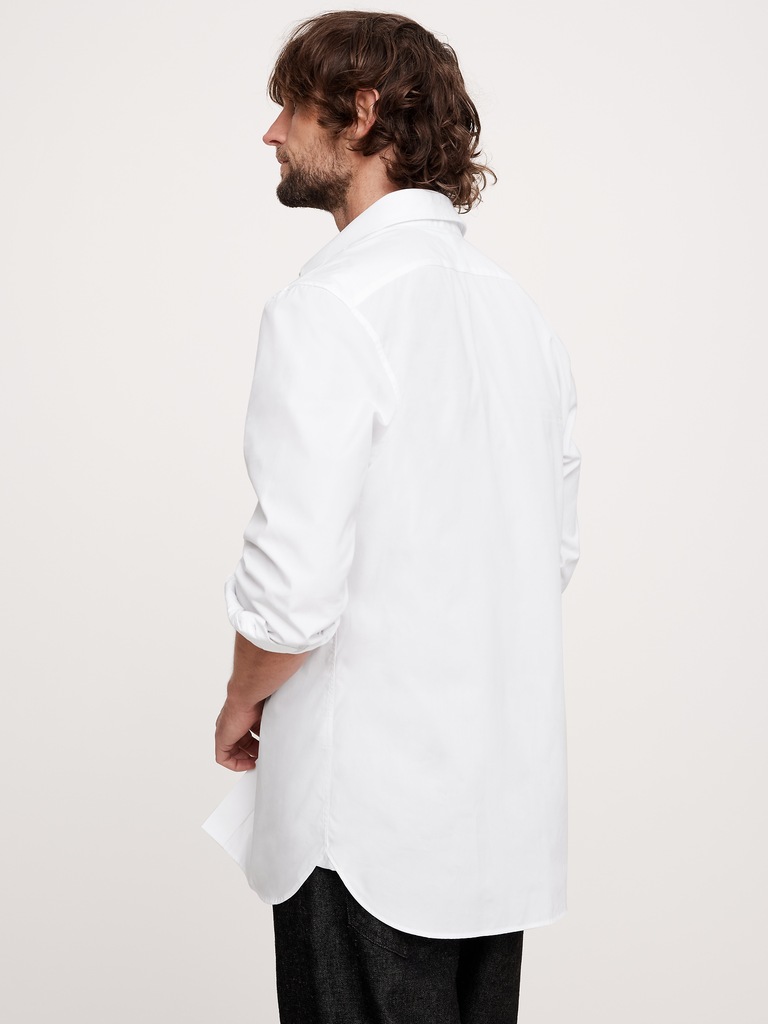 Tailored Slim-Fit Premium Cotton Poplin Dress Shirt