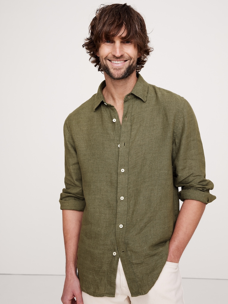 Slim-Fit Linen Shirt