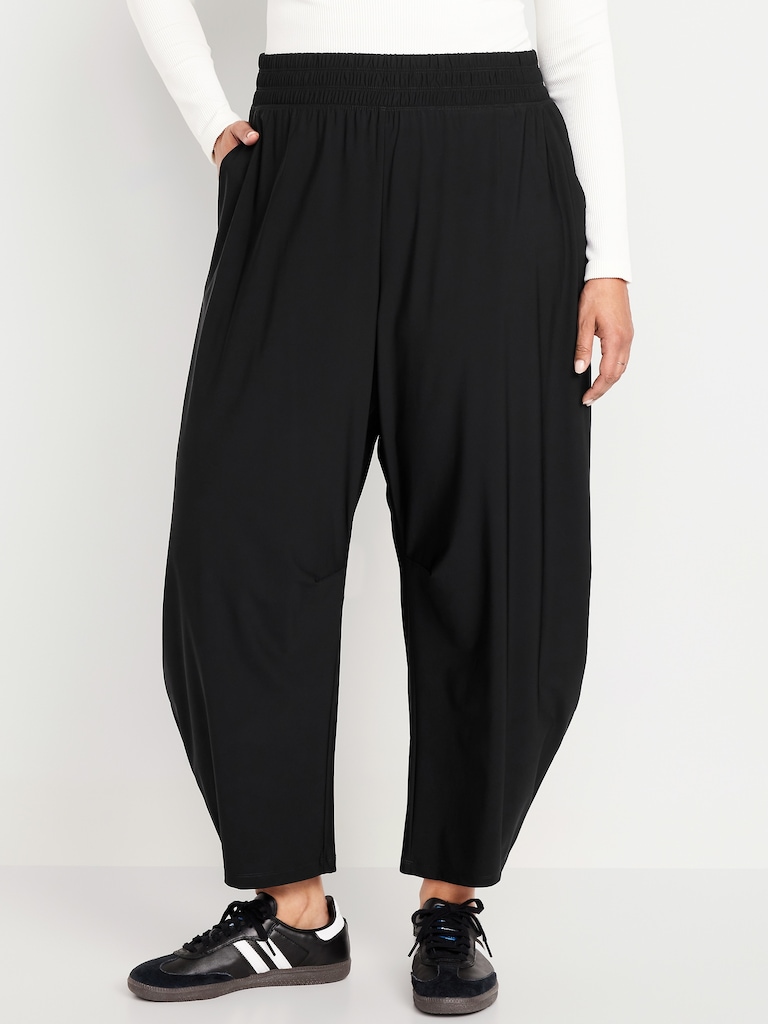 High-Waisted SleekTech Barrel Ankle Pants