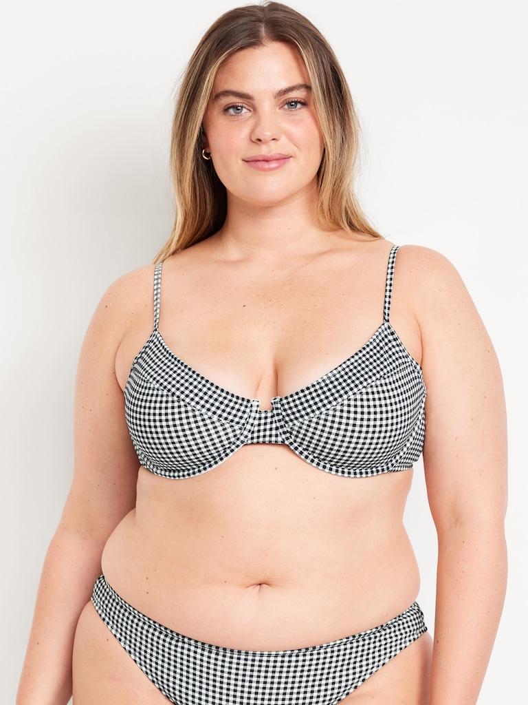 Textured Underwire Balconette Swim Top