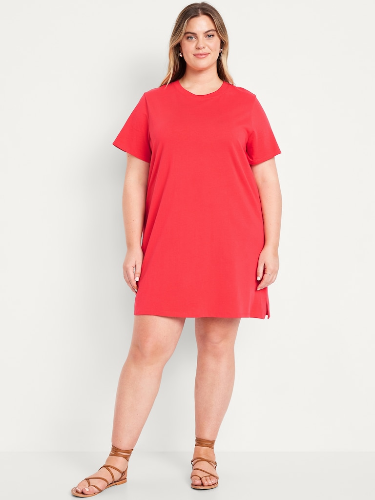 Vintage Crew-Neck Mini T-Shirt Dress
