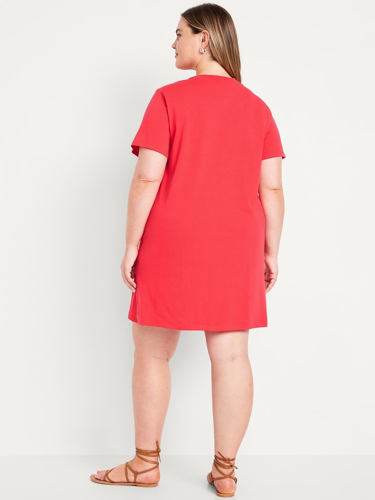 Vintage Crew-Neck Mini T-Shirt Dress