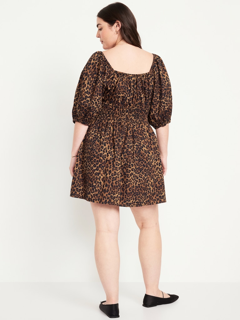 Waist-Defined V-Neck Mini Dress