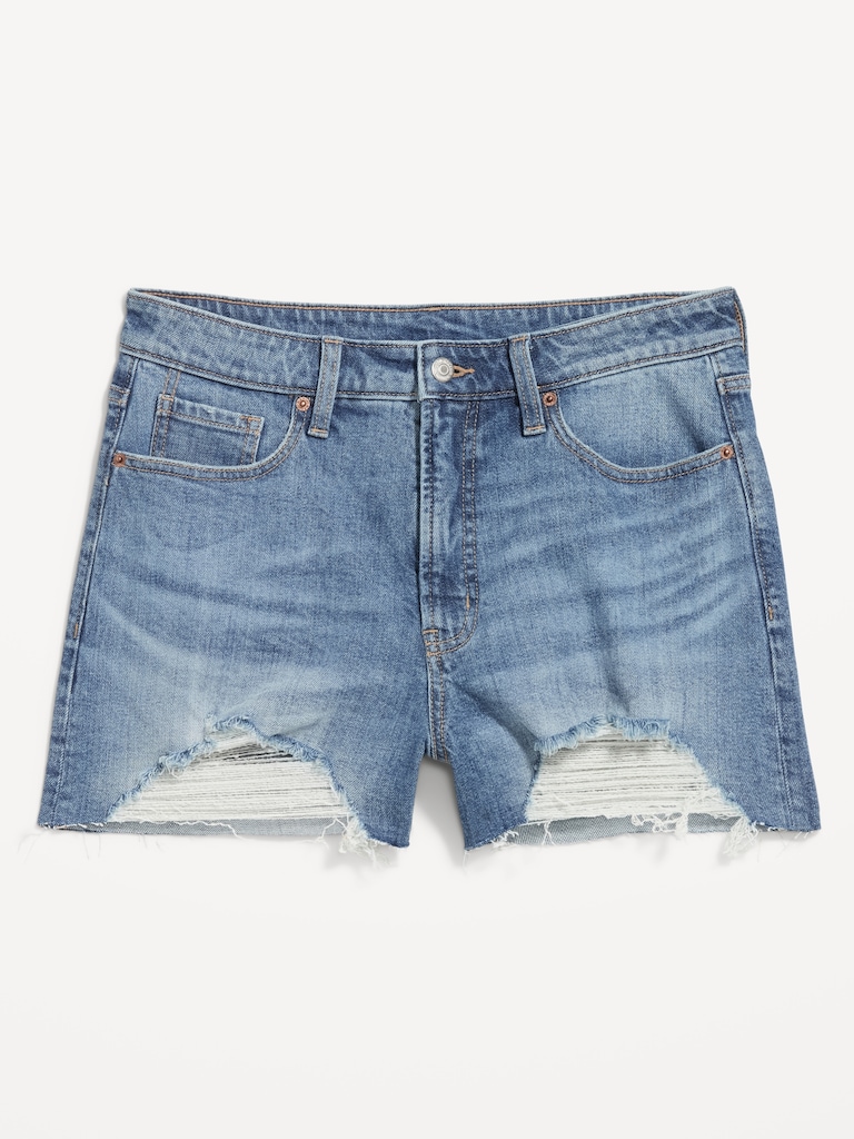 Curvy High-Waisted OG Jean Cut-Off Shorts -- 3-inch inseam