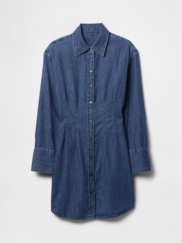 Western Denim Mini Shirtdress