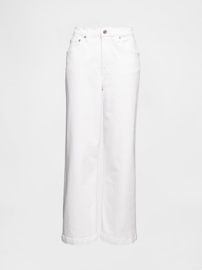 High Rise Stride Wide-Leg Ankle Jeans