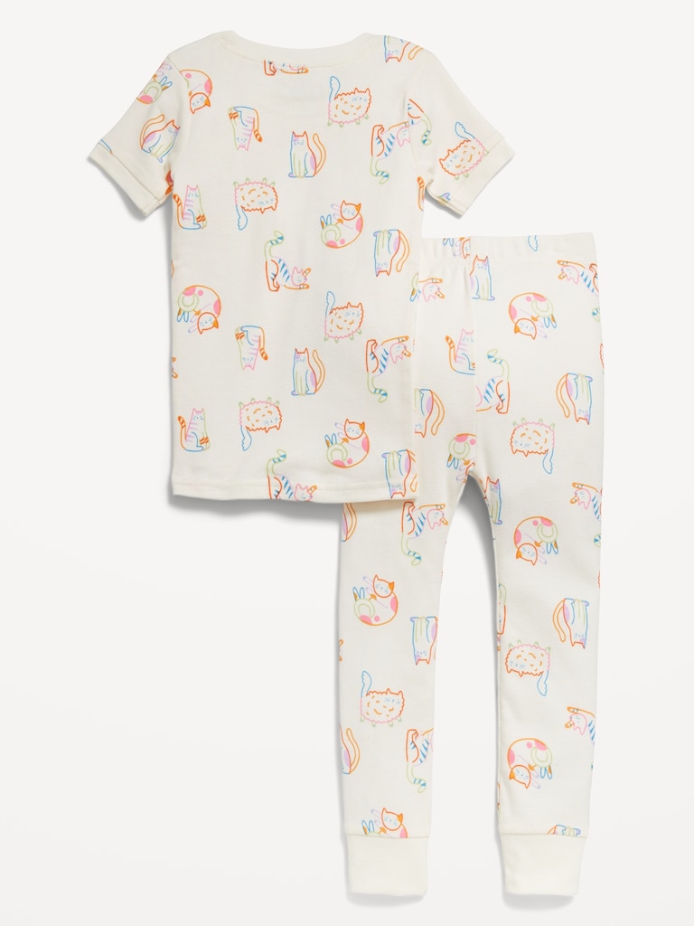 Printed Snug-Fit Pajama Set for Toddler Girls