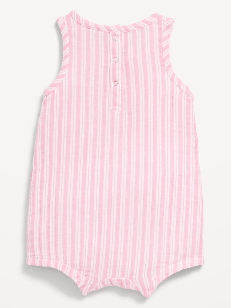 Printed Sleeveless Graphic One-Piece Romper for Baby