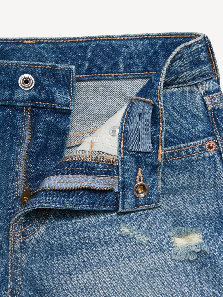 High-Waisted Ripped Frayed-Hem Jean Shorts for Girls