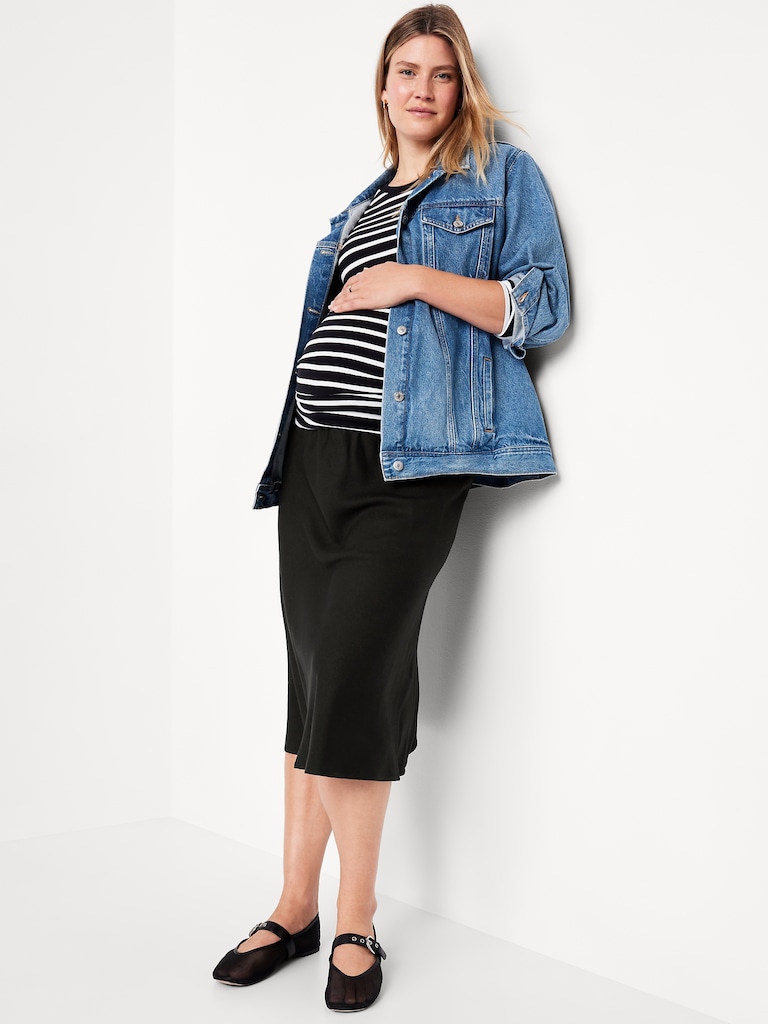 Maternity A-Line Midi Skirt