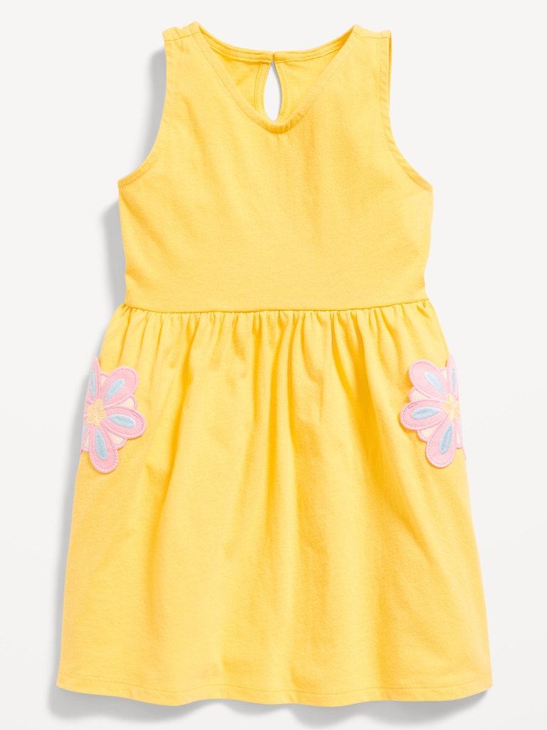 Sleeveless Applique Fit and Flare Dress for Toddler Girls