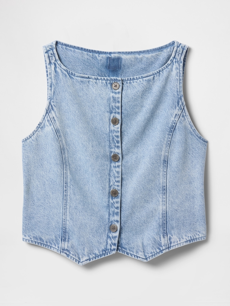 UltraSoft Denim Crop Vest