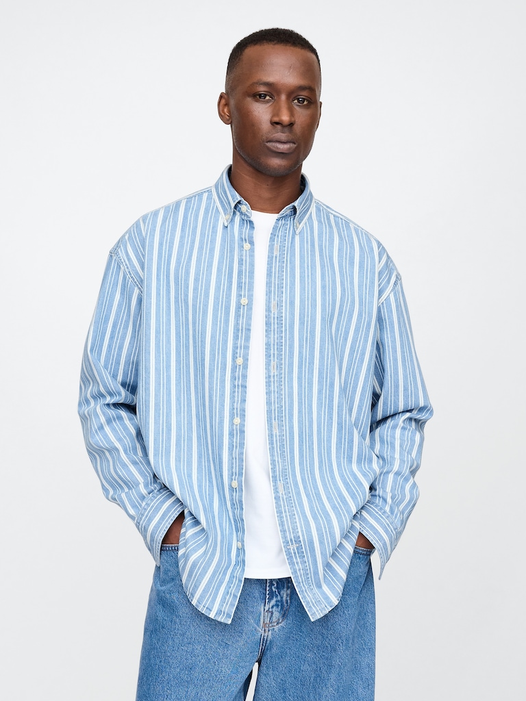 Denim Stripe Big Shirt
