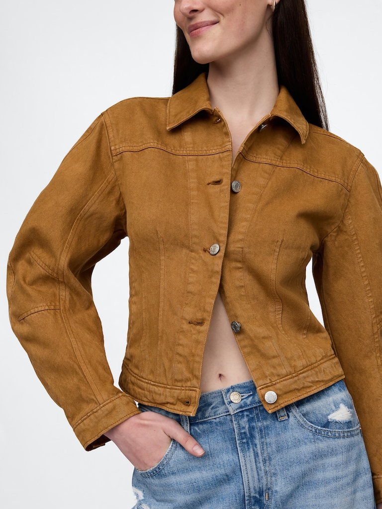 Barrel-Sleeve Crop Jacket