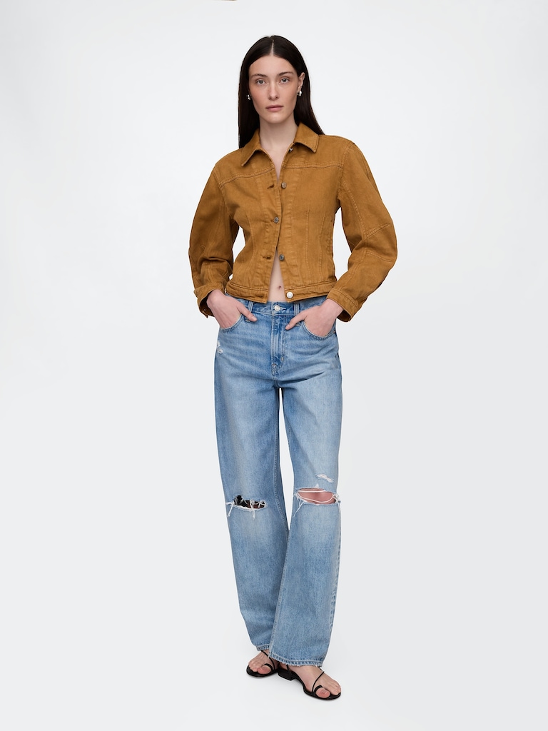 Barrel-Sleeve Crop Jacket