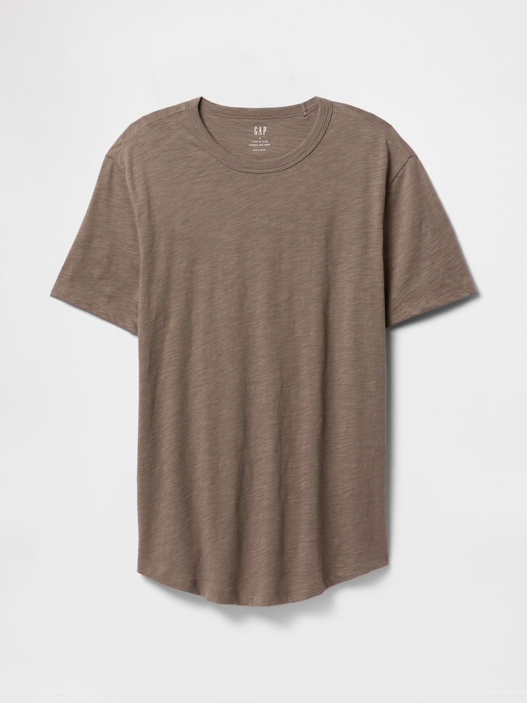Lived-In Curved Hem Crewneck T-Shirt