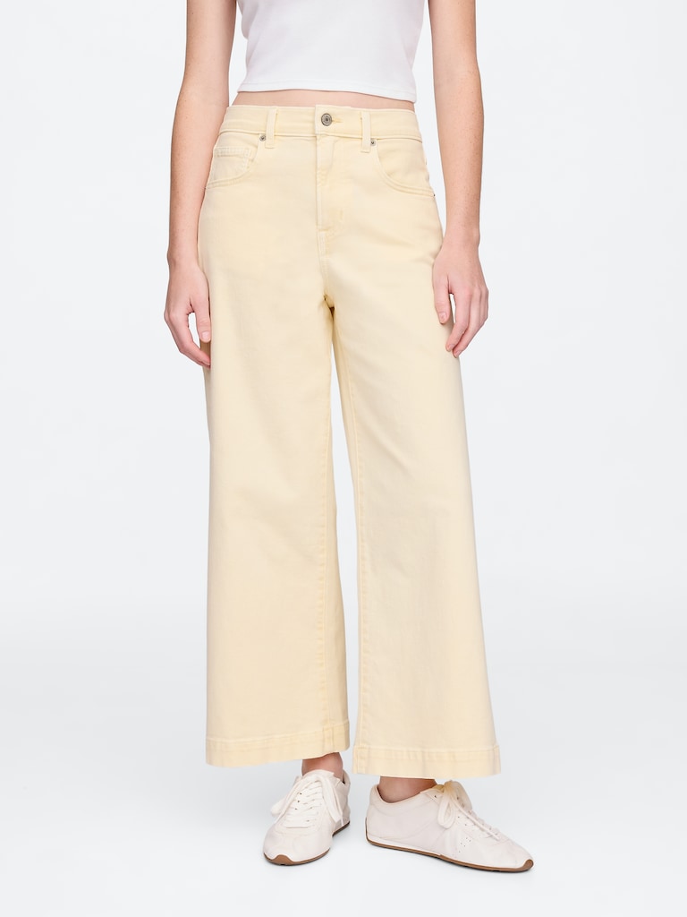 High Rise Wide-Leg Crop Jeans