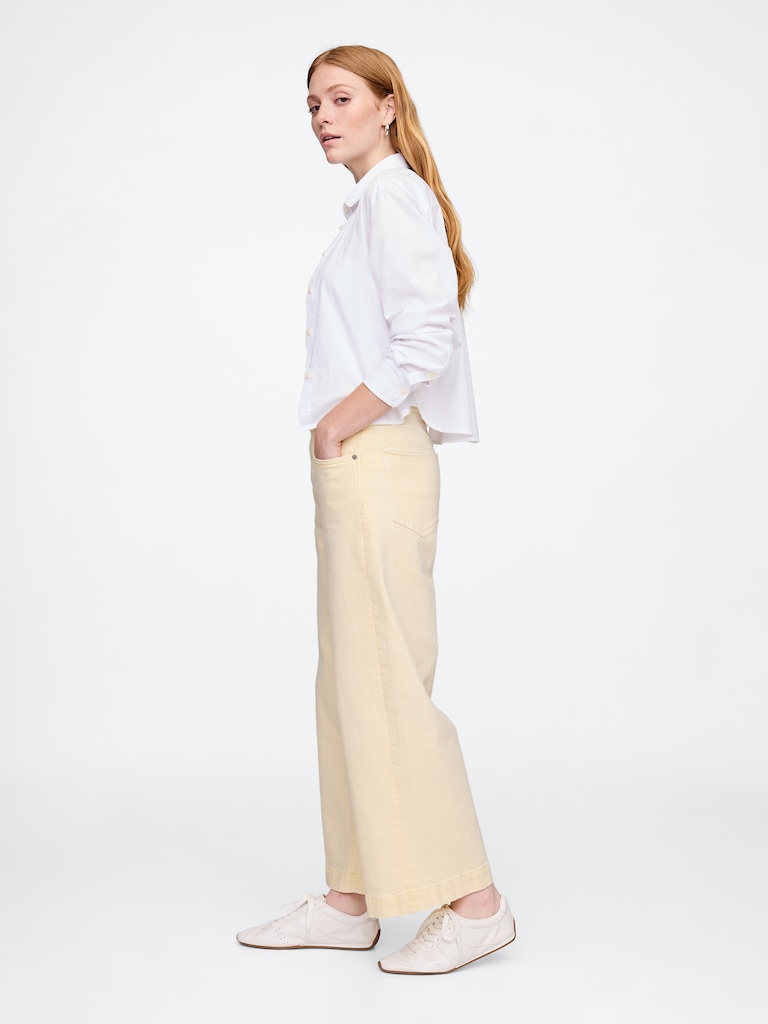 High Rise Wide-Leg Crop Jeans