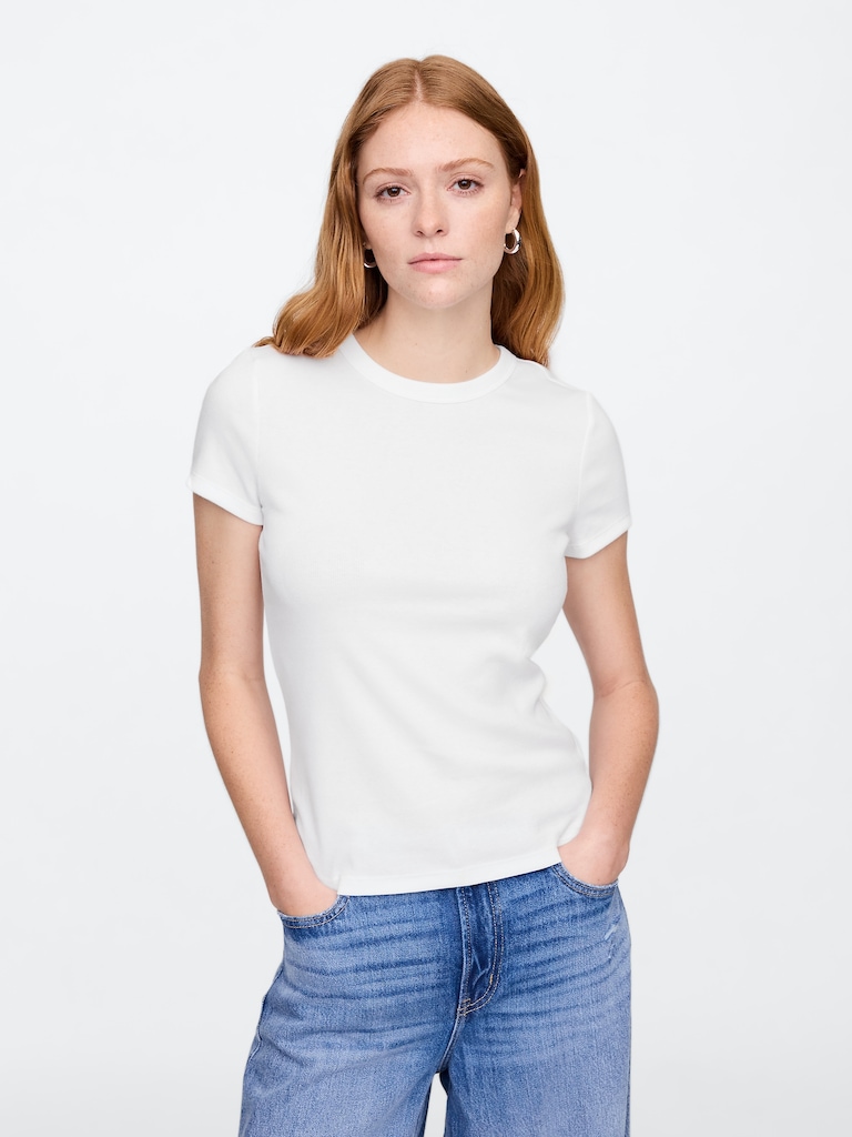 Ribbed Crewneck T-Shirt