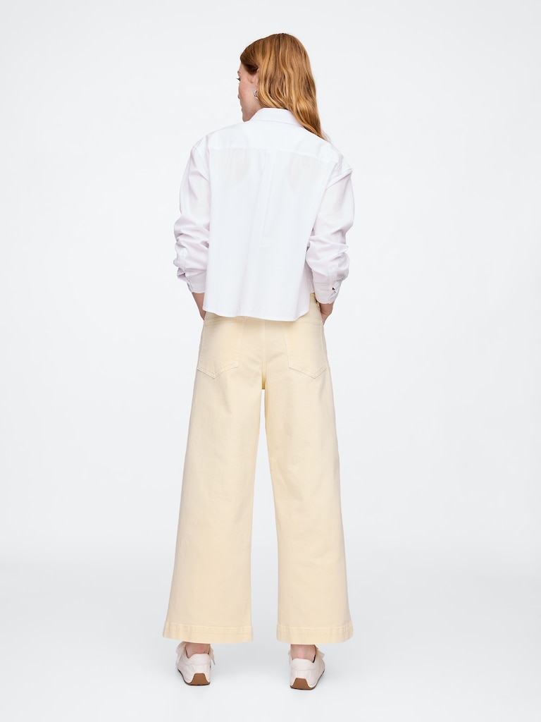 High Rise Wide-Leg Crop Jeans