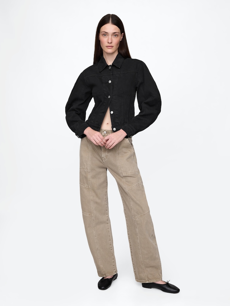 Barrel-Sleeve Crop Jacket