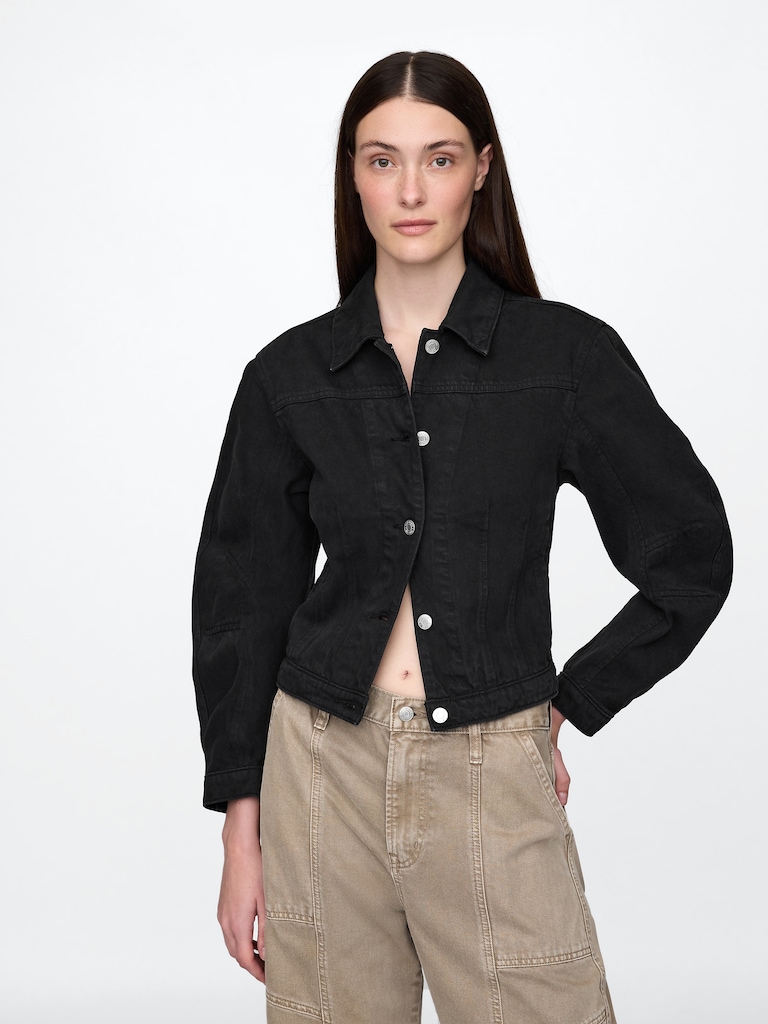 Barrel-Sleeve Crop Jacket