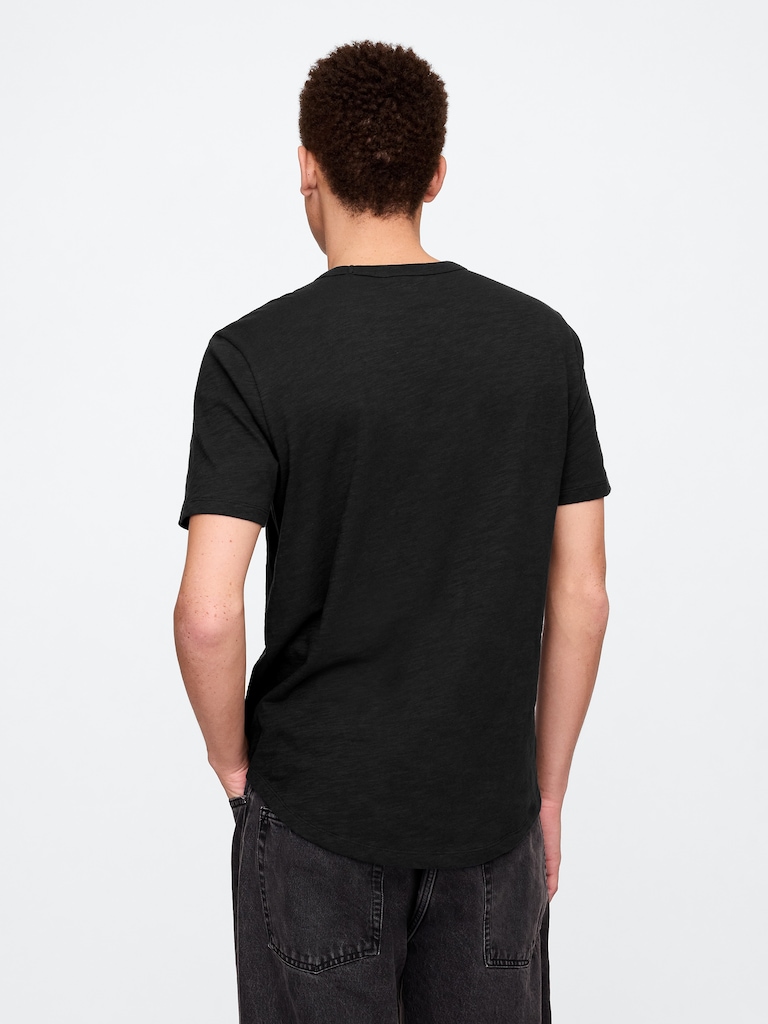 Lived-In Curved Hem Crewneck T-Shirt