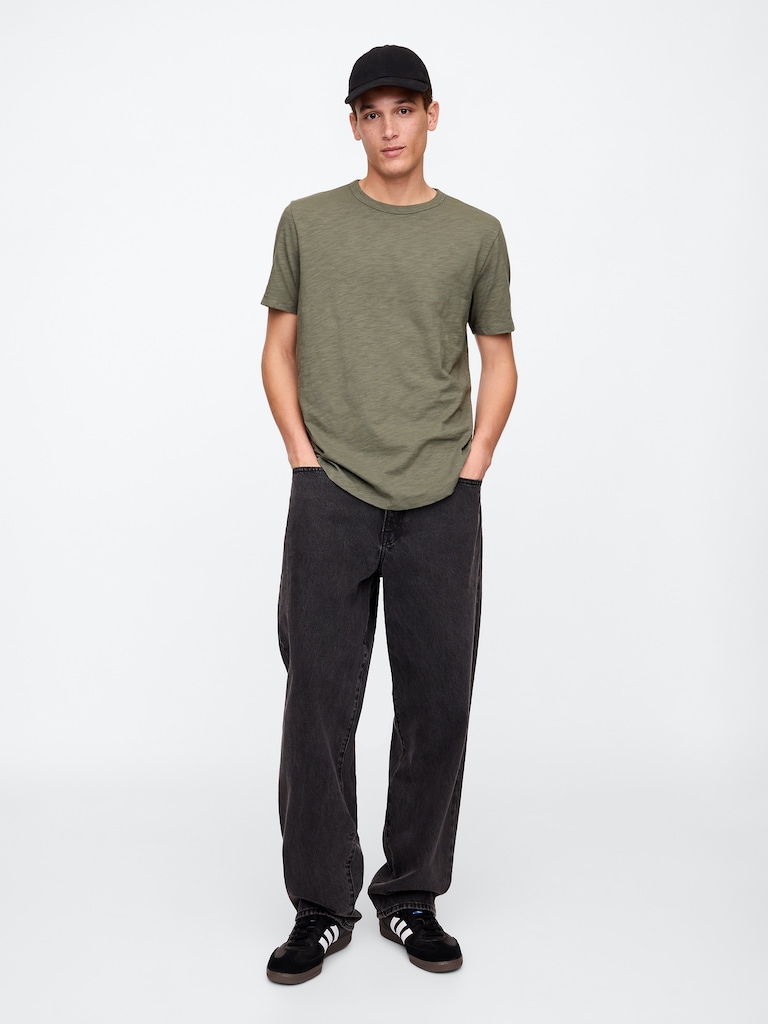 Lived-In Curved Hem Crewneck T-Shirt