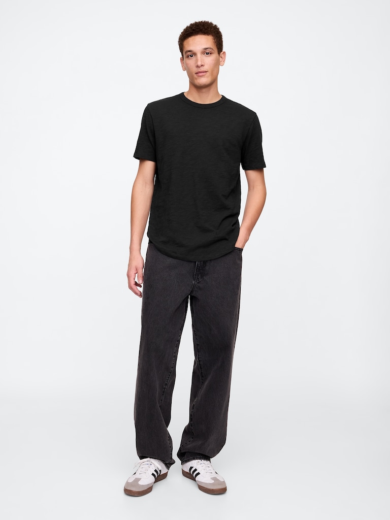 Lived-In Curved Hem Crewneck T-Shirt