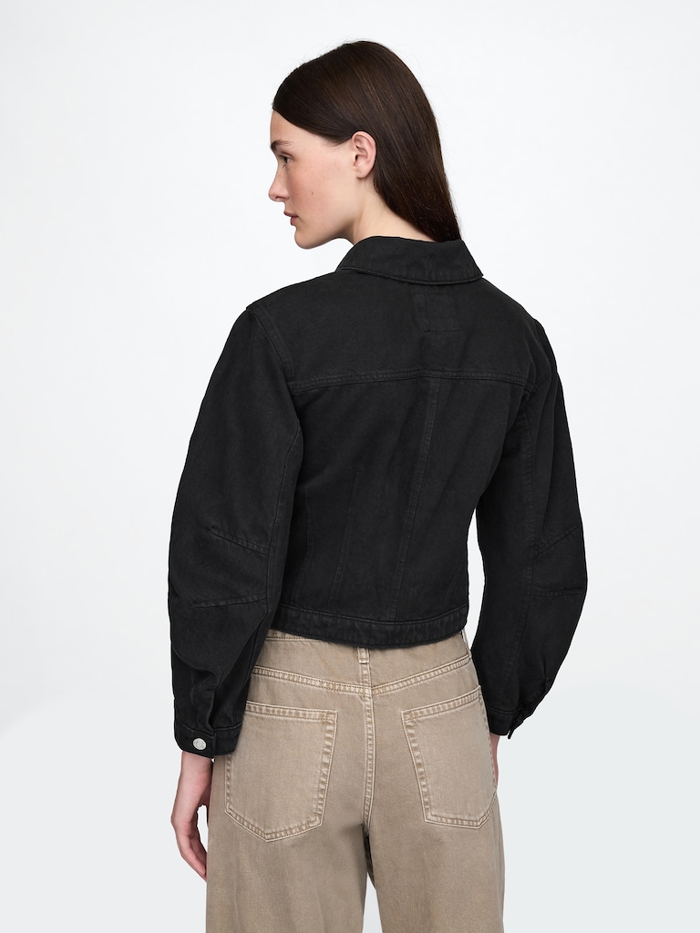 Barrel-Sleeve Crop Jacket