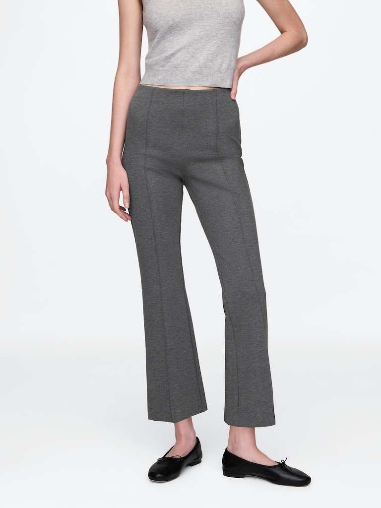 High Rise Double Knit Crop Kick Pants