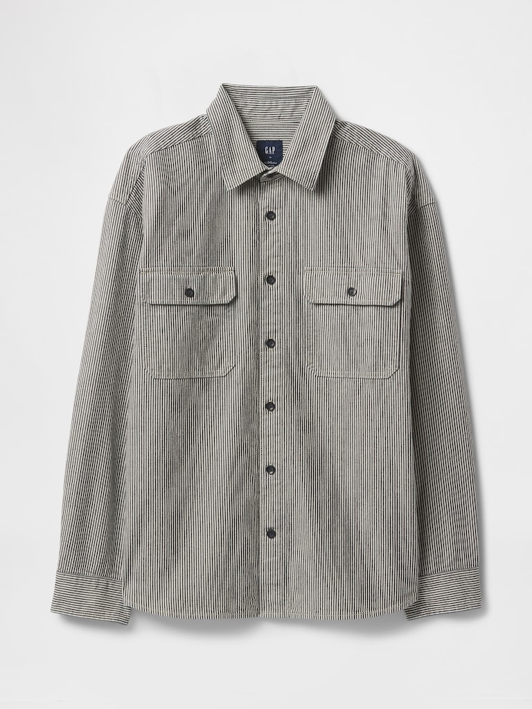 Denim Stripe Big Shirt