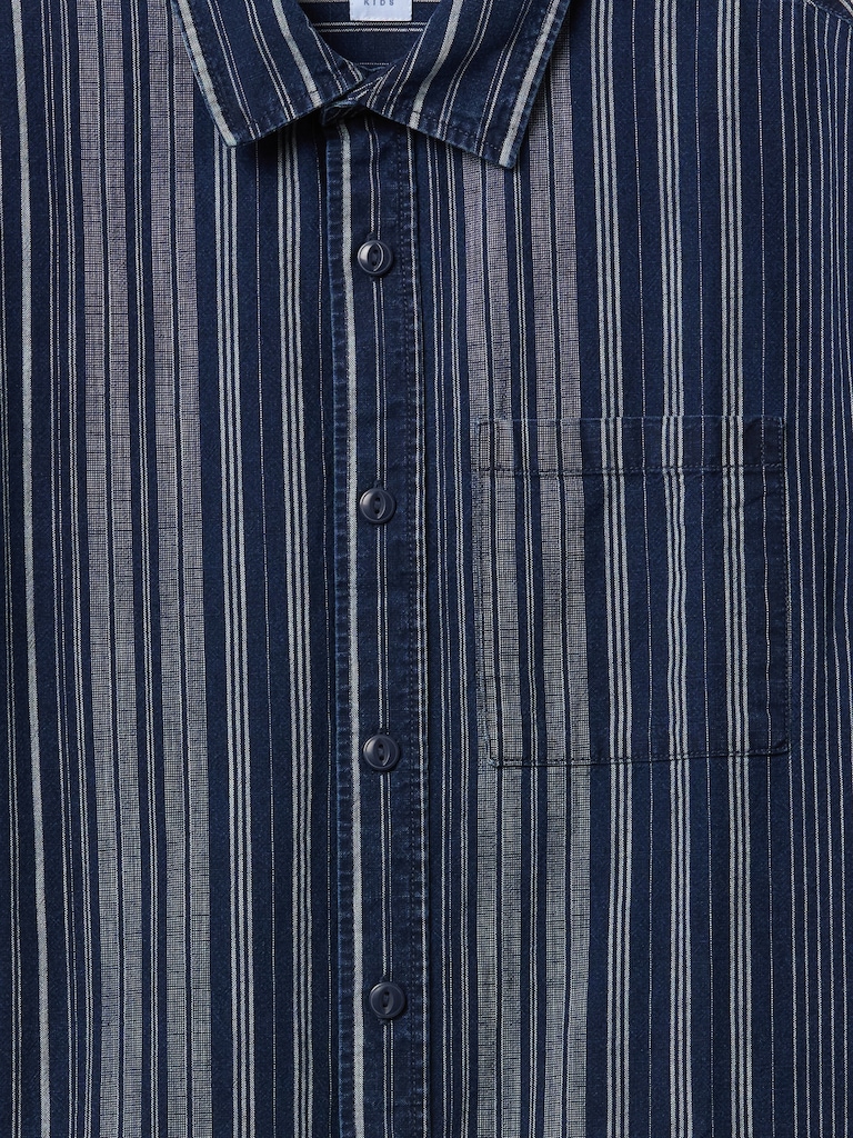 Kids Relaxed Indigo Stripe Shirt
